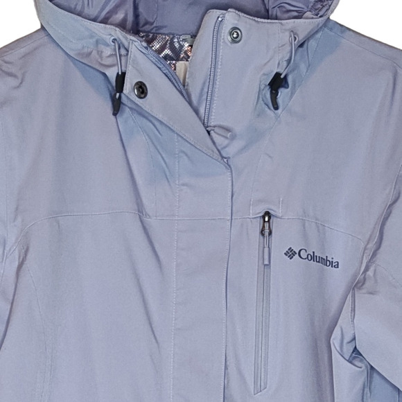 Columbia Interchange Lilac Purple Windbreaker Med Hooded Zip Hook Loop Closure - Picture 3 of 9